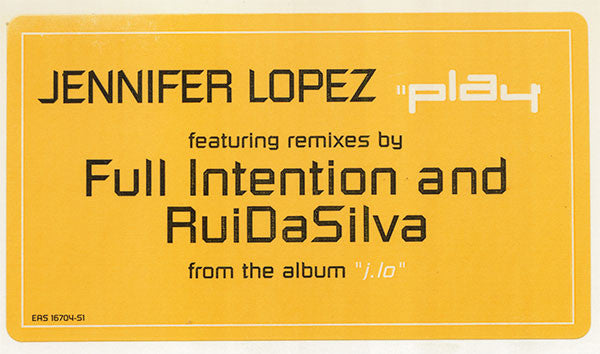 Jennifer Lopez : Play (12", Promo)
