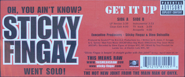 Sticky Fingaz : Get It Up (12")