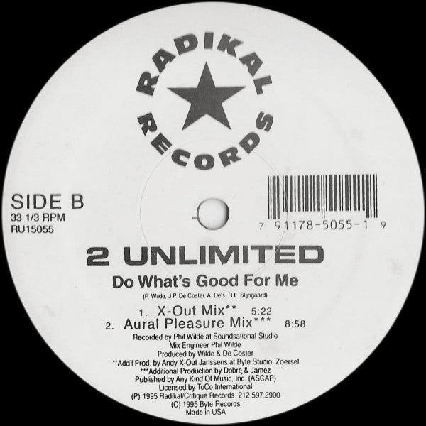 2 Unlimited : Do What's Good For Me (12")