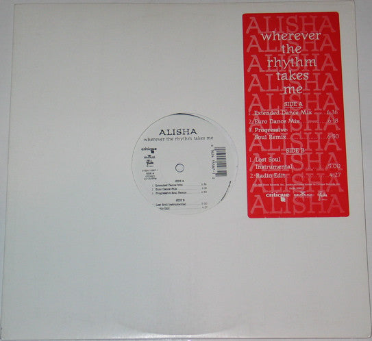 Alisha : Wherever The Rhythm Takes Me (12")