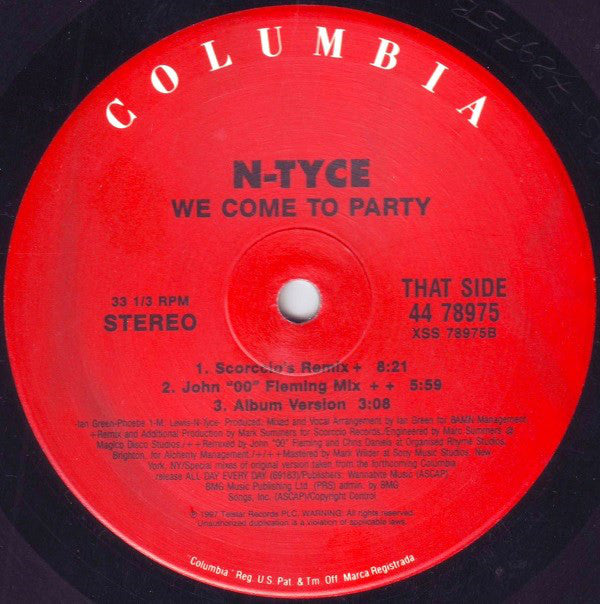 N-Tyce : We Come To Party (12")