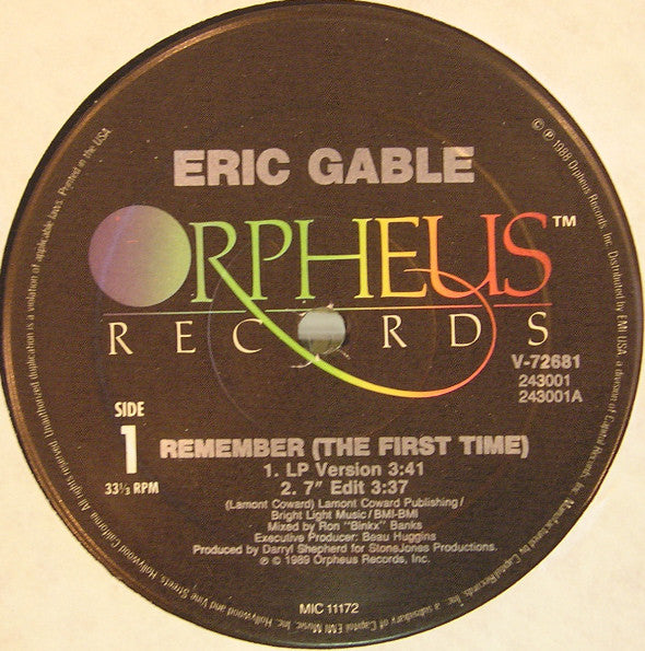 Eric Gable : Remember The First Time (12")