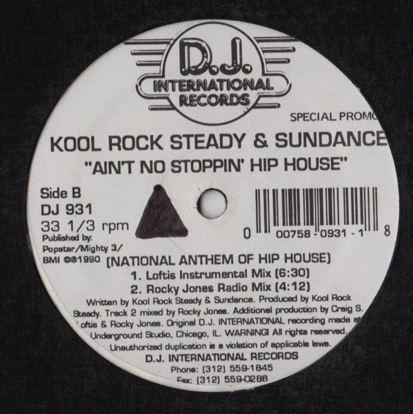 "Fast" Eddie Smith / Kool Rock Steady & Sundance (2) : Make Some Noise / Aint No Stoppin Hip House (12", Promo)