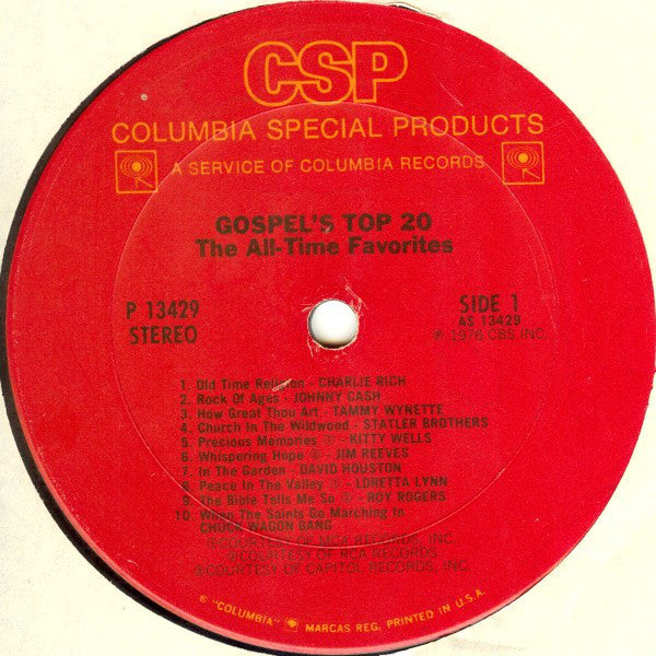 Various : Gospel's Top 20 (The All-Time Favorites) (LP, Comp)