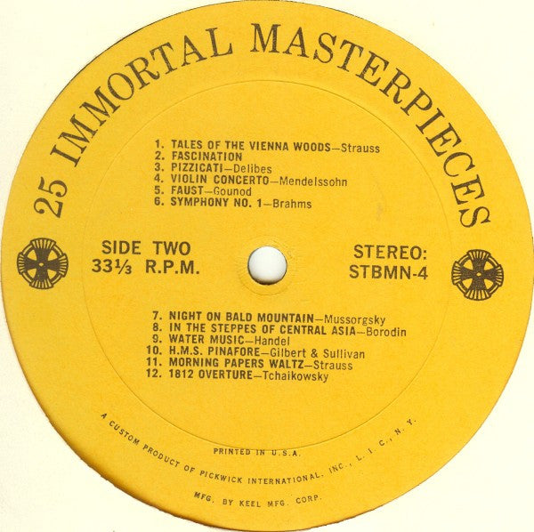 Unknown Artist : 25 Immortal Masterpieces (LP)