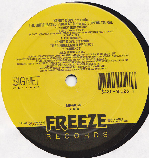 Kenny "Dope" Gonzalez Featuring Shaggy : The Unreleased Project - Gunshot (12")