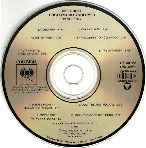 Billy Joel : Greatest Hits Volume I & Volume II (2xCD, Comp)