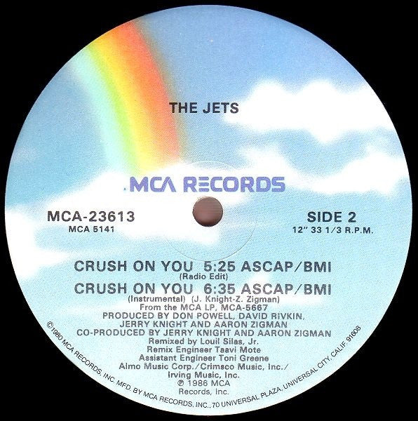 The Jets : Crush On You (12", Single)