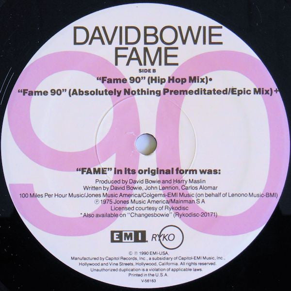 David Bowie : Fame 90 (12", Single)