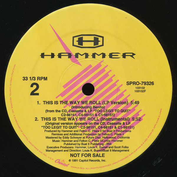 MC Hammer : This Is The Way We Roll (12", Promo)
