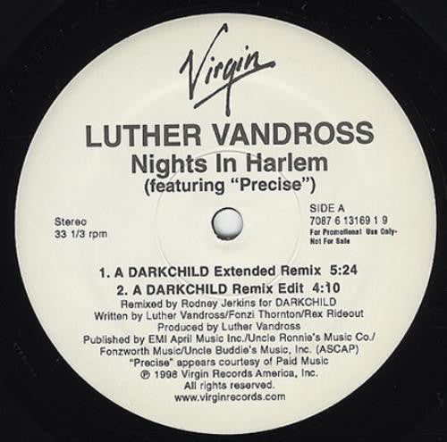 Luther Vandross Featuring The PreC.I.S.E. MC : Nights In Harlem (12", Promo)