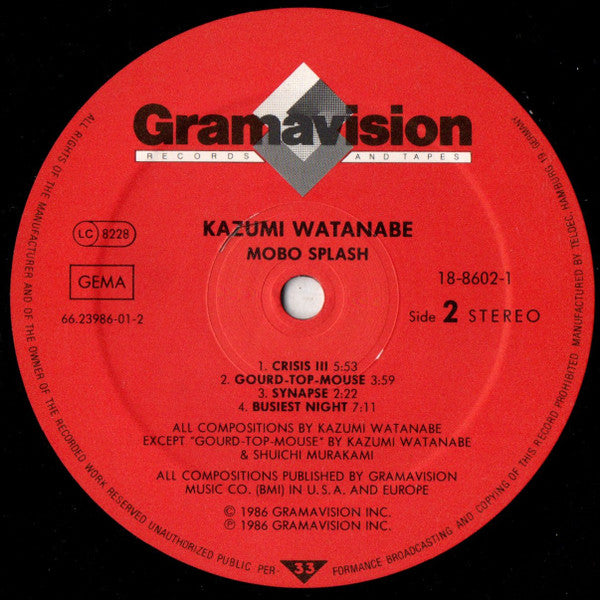 Kazumi Watanabe : Mobo Splash (LP, Album)