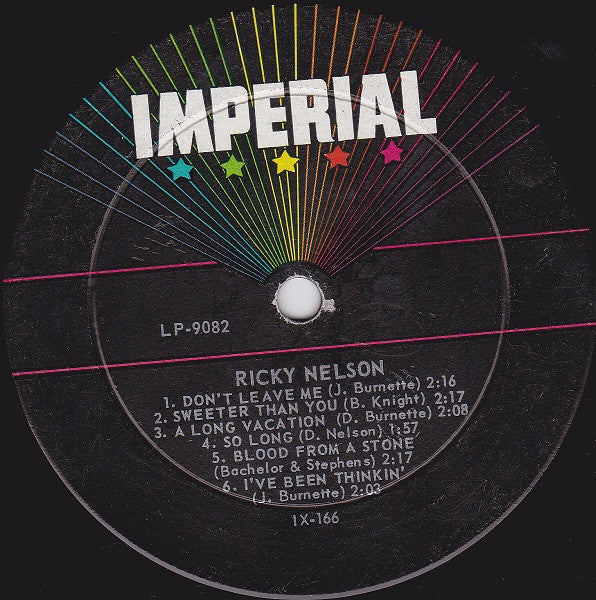 Ricky Nelson (2) : Songs By Ricky (LP, Album, Mono, Ind)