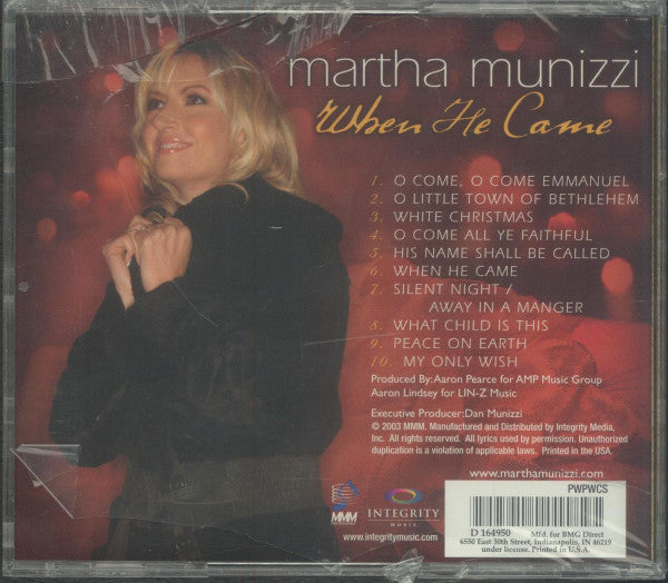 Martha Munizzi : When He Came (CD, Album, Club)