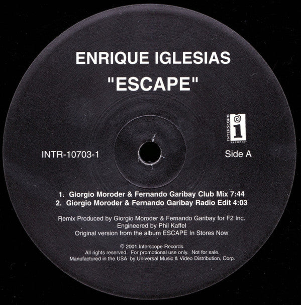 Enrique Iglesias : Escape (2x12", Promo)