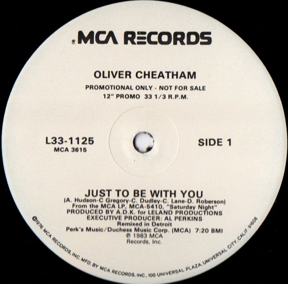Oliver Cheatham : Just To Be With You (12", Promo)