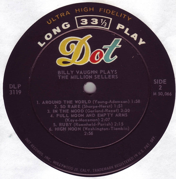 Billy Vaughn : Billy Vaughn Plays The Million Sellers (LP, Album)