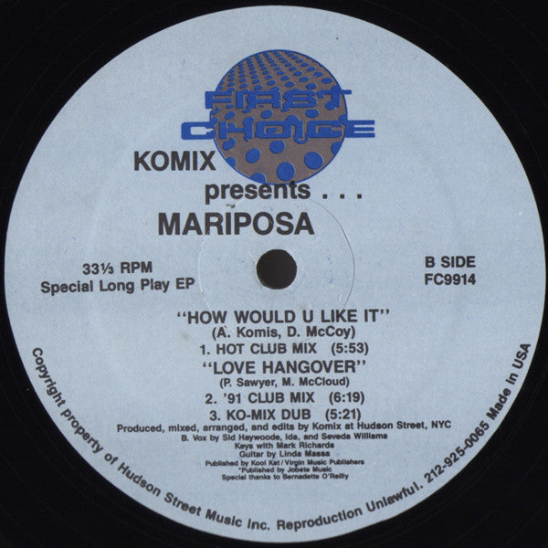 Komix Presents ... Mariposa : How Would U Like It (12", EP)