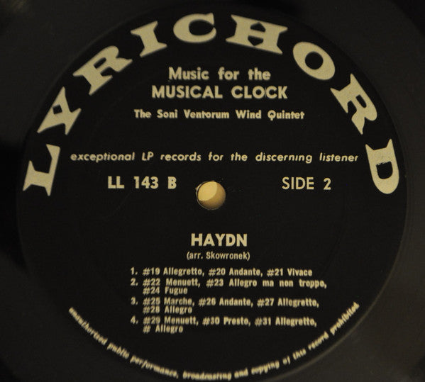 Ludwig van Beethoven, Joseph Haydn - Soni Ventorum Wind Quintet : Music For The Musical Clock (LP)