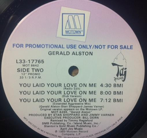 Gerald Alston : You Laid Your Love On Me (12", Single, Promo)
