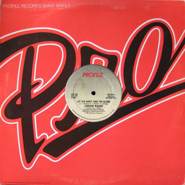 Lorraine McKane : Let The Night Take The Blame (12", Single)