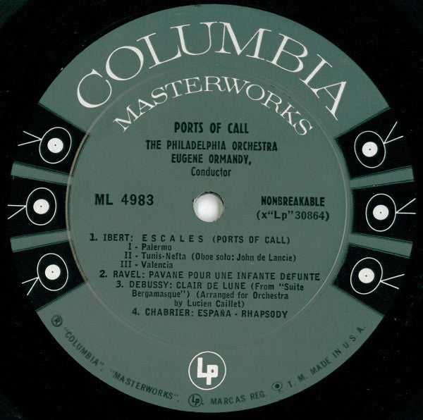 The Philadelphia Orchestra, Eugene Ormandy : Ports Of Call (LP, Album, Mono)