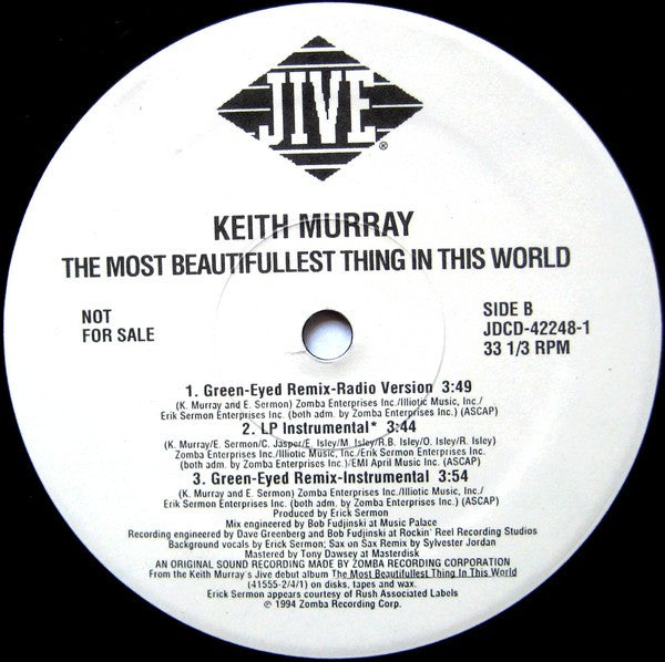Keith Murray : The Most Beautifullest Thing In This World (12", Promo)