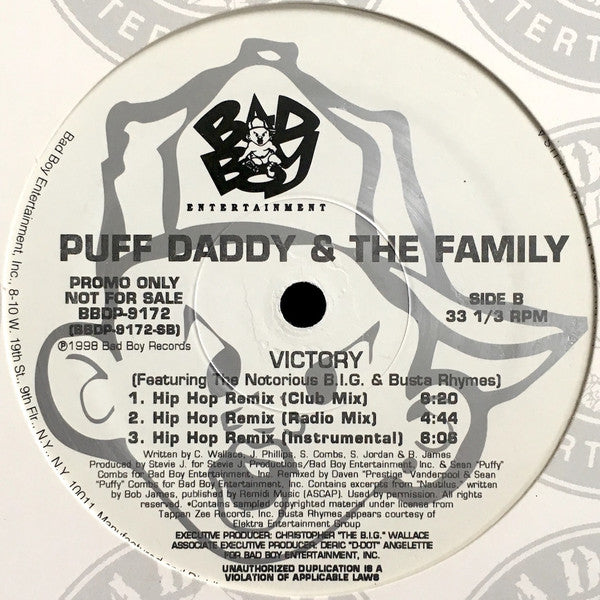 Puff Daddy & The Family : Victory (12", Promo)