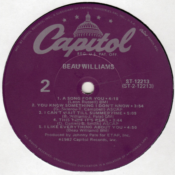 Beau Williams : Beau Williams (LP, Album)
