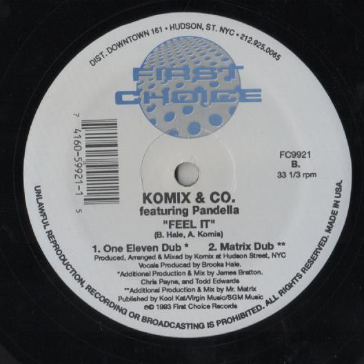 Komix & Co Featuring Pandella : Feel It (12")