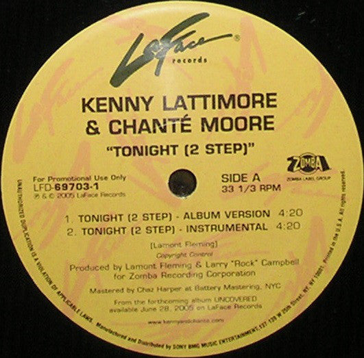 Kenny Lattimore & Chanté Moore : Tonight (2 Step) (12", Promo)