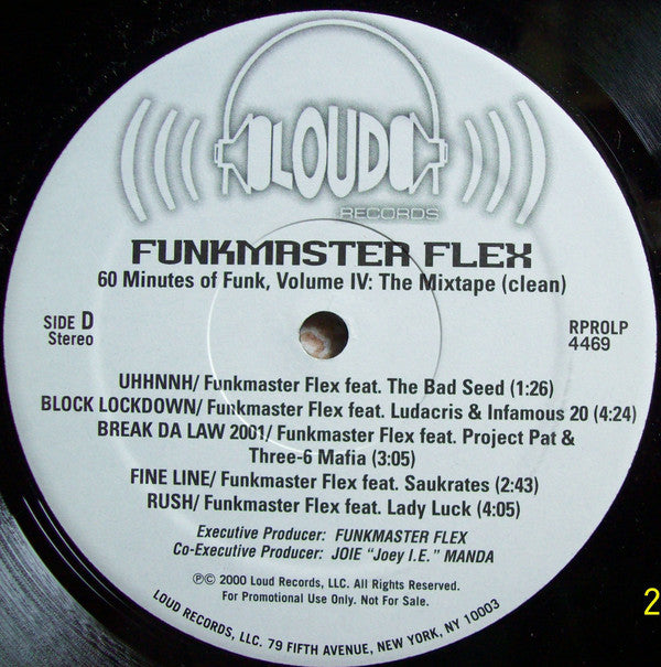 Funkmaster Flex : 60 Minutes Of Funk, Volume IV: The Mixtape (Clean) (2xLP, Mixed, Mixtape, Promo)