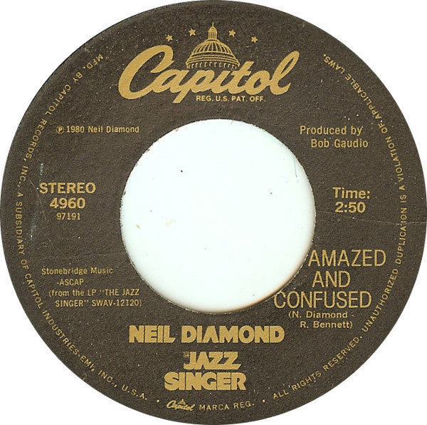 Neil Diamond : Hello Again (7", Single, Win)