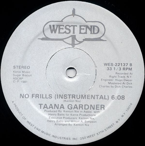 Taana Gardner : No Frills (12", Single)