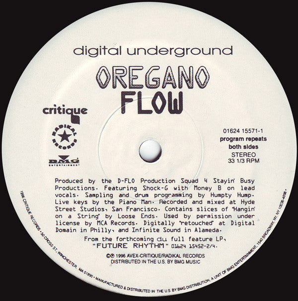Digital Underground : Oregano Flow (12")