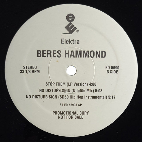 Beres Hammond : No Disturb Sign (12", Promo)