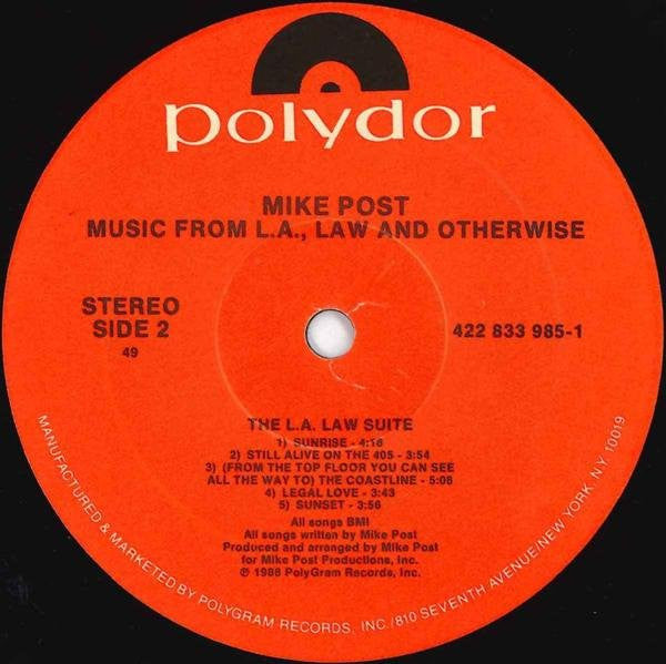 Mike Post : Music From L.A., Law And Otherwise (LP, Album)