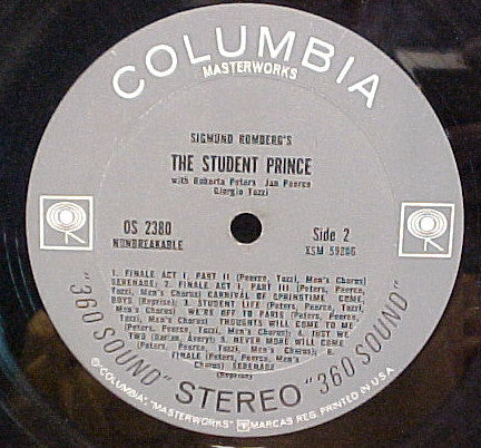Sigmund Romberg, Roberta Peters, Jan Peerce, Giorgio Tozzi, Anita Darian, Lawrence Avery, The Merrill Staton Choir, Hershy Kay, Franz Allers : The Student Prince (LP, Album)