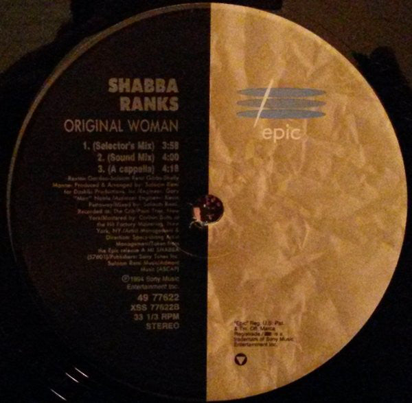 Shabba Ranks : Ram Dancehall / Original Woman (12")