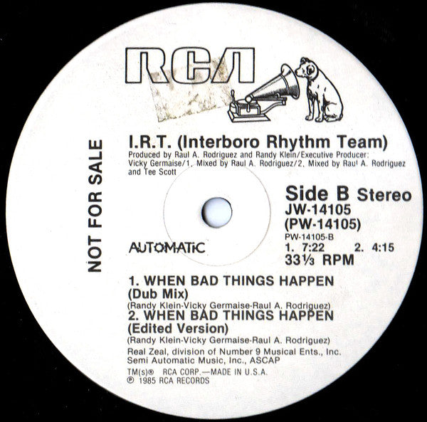 Interboro Rhythm Team : When Bad Things Happen (12", Promo)