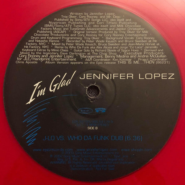 Jennifer Lopez : I'm Glad (2x12", Promo, Red)