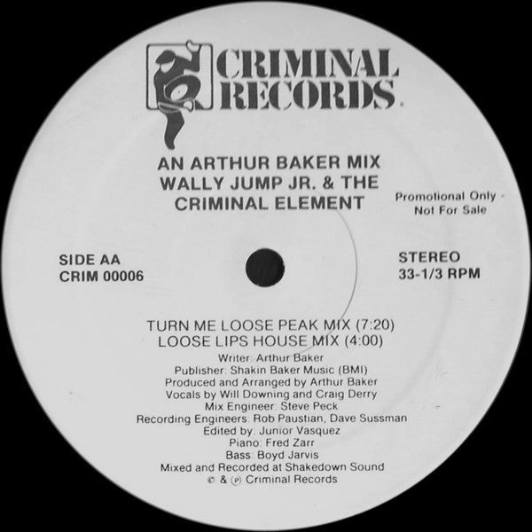Wally Jump Jr & The Criminal Element : Turn Me Loose (12", Promo)