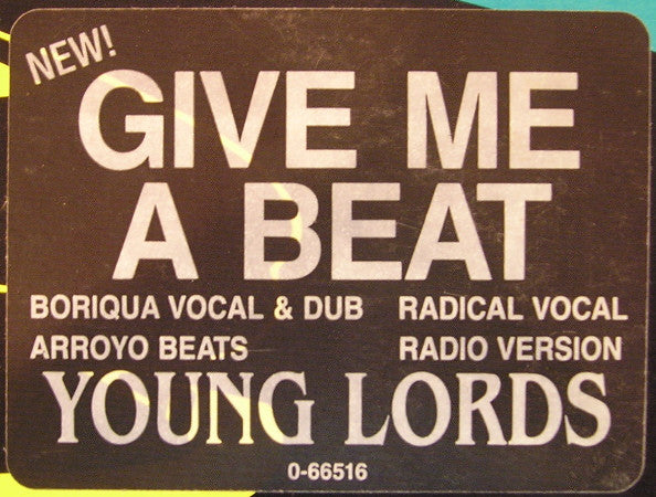 Young Lords : Give Me A Beat (12", Single, Promo)