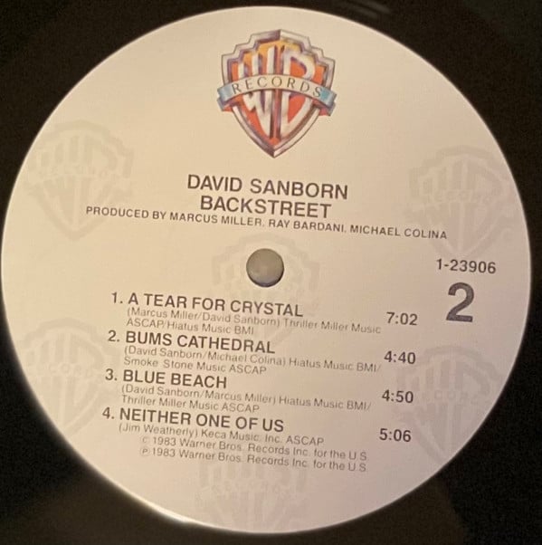 David Sanborn : Backstreet (LP, Album, Jac)