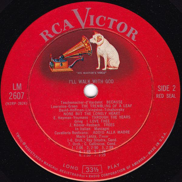 Mario Lanza : I'll Walk With God (LP, Mono)
