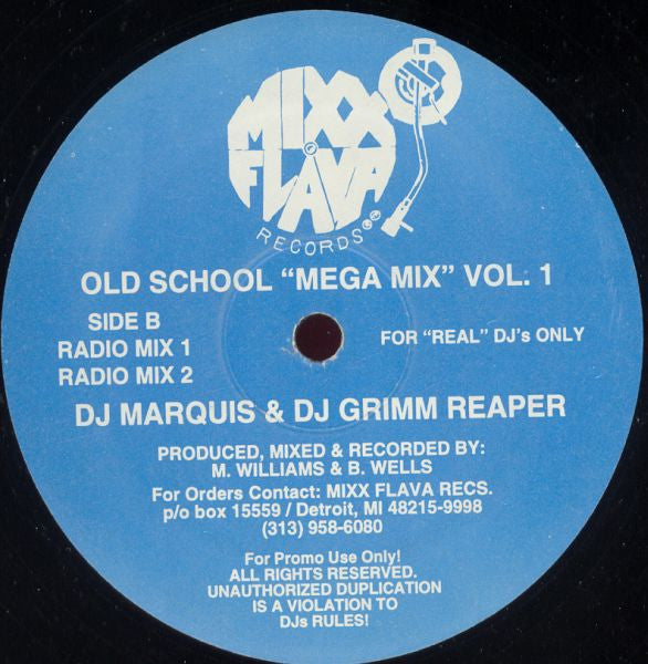 DJ Marquis & DJ Grimm Reaper : Old School "Mega Mix" Vol. 1 (12", Promo)