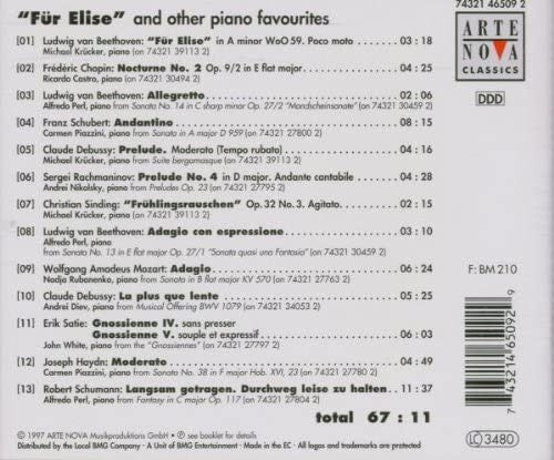 Various : Für Elise And Other Piano Favourites (CD, Album)