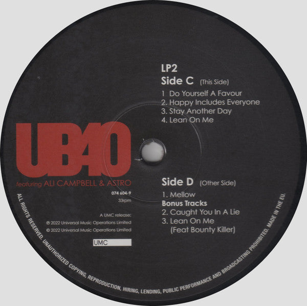UB40 (2) : Unprecedented (2xLP, Album)