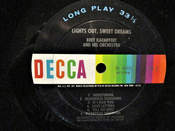Bert Kaempfert & His Orchestra : Lights Out, Sweet Dreams (LP, Album, Mono)