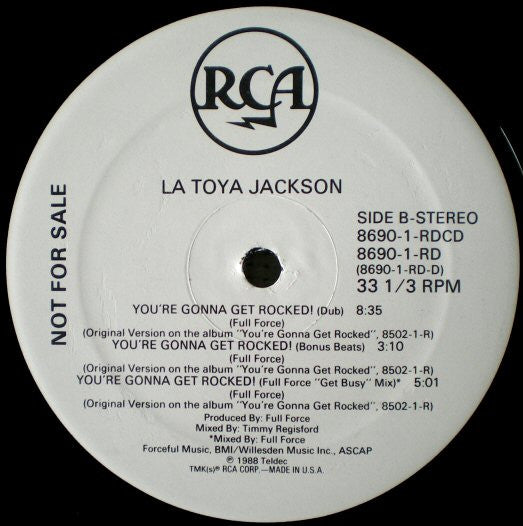 La Toya Jackson : You're Gonna Get Rocked (12", Promo)